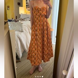 Agua by Agua Bendita Orange Mambo Midi Dress